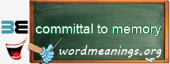 WordMeaning blackboard for committal to memory